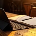 Best budget tablets for content writing showing iPad with keyboard case
