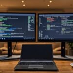 Best dual monitor setup for freelancers showing two monitors on a clean desk