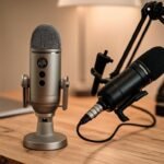Best USB mics for freelancers showing Blue Yeti and Audio-Technica microphone