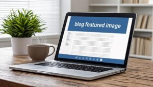 Free blogging tools on laptop