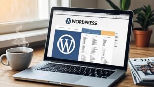 WordPress themes for bloggers on laptop