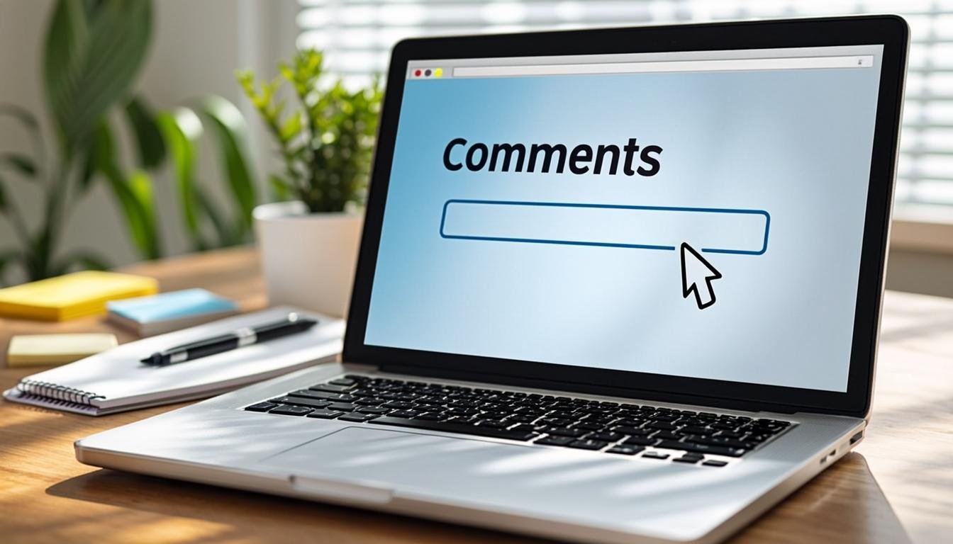 Blog commenting for SEO on laptop