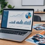 Email marketing dashboard for bloggers on laptop