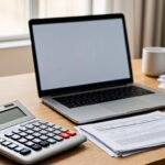Freelance tax planning on laptop