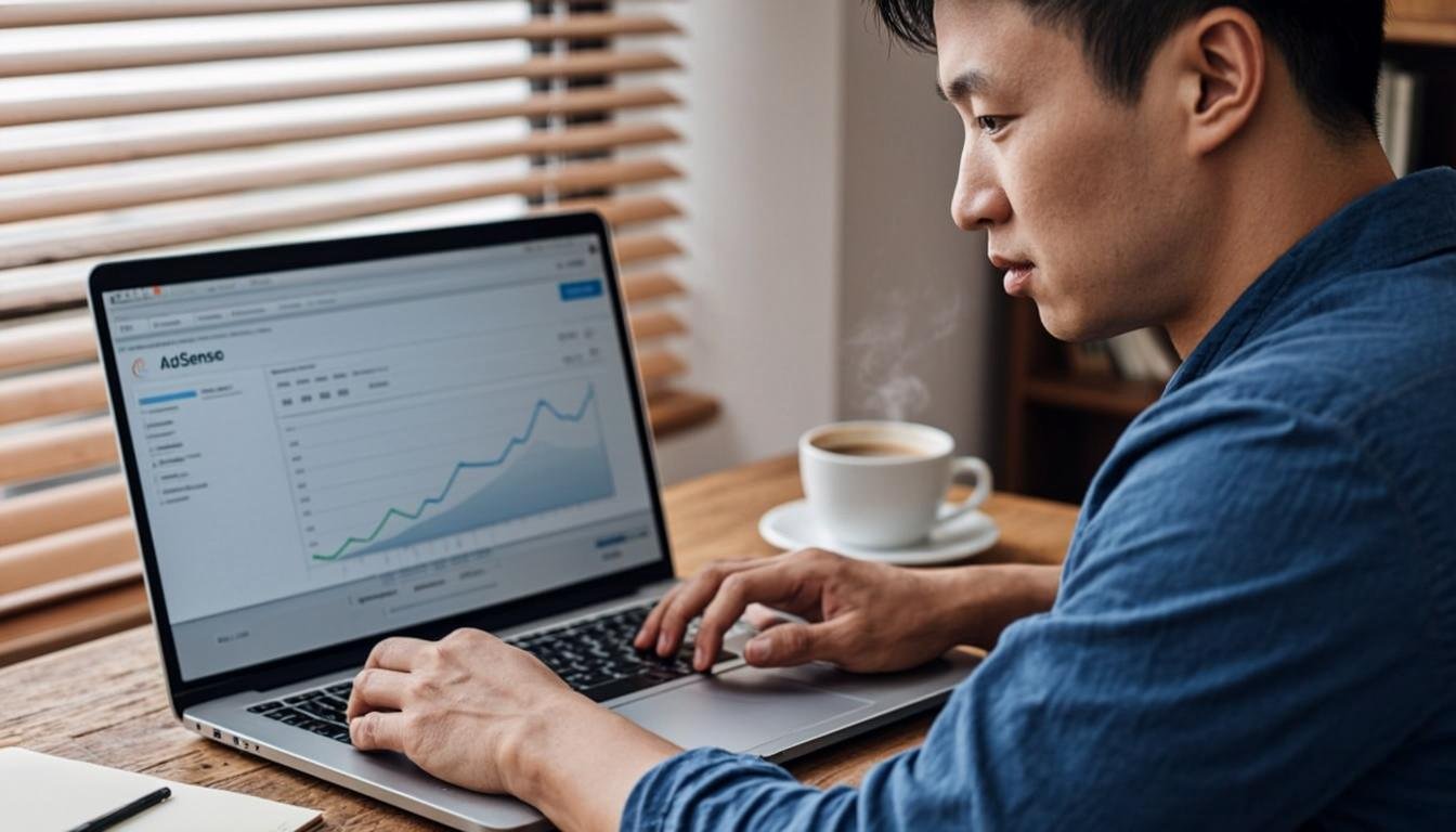 Google AdSense approval for blogger on laptop