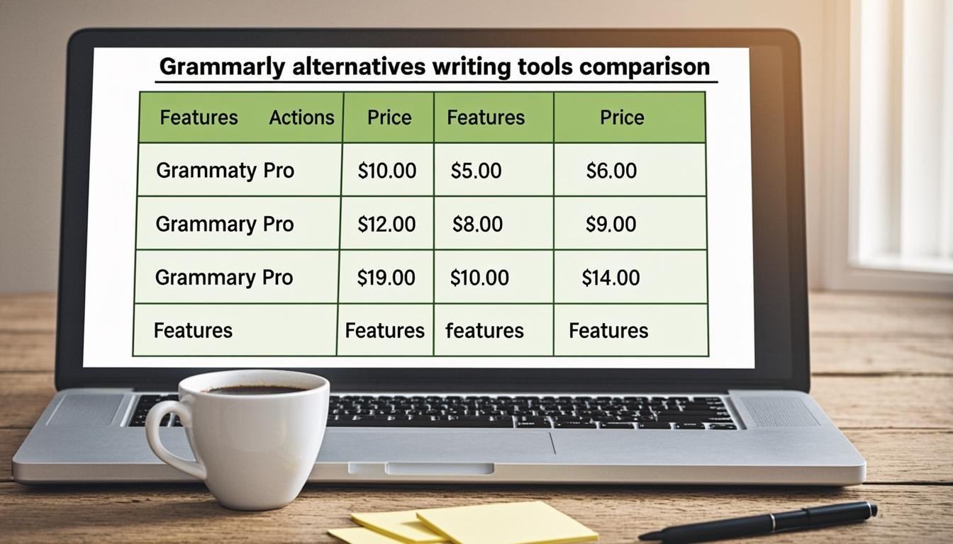 Best Grammarly Alternatives for Bloggers and Content Writers (2026) Writing tools comparison on laptop for content writers