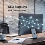 Link building concept for SEO bloggers connecting websites