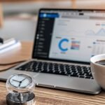 WordPress speed optimization on laptop with metrics