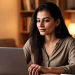 Pakistani freelancer working from home on laptop in modern setup
