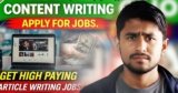 How to Get Online Content Writing Jobs