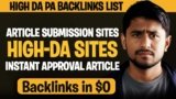 Top Article Submission Sites For SEO with high DA 2025